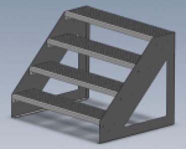 Stahltreppe Gartentreppe freistehend 4 Stufen ohne Gländer Breite 600-1400mm Höhe 760mmm